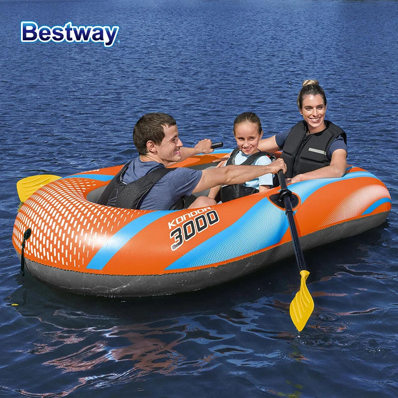 Person Heavy Duty Inflatable Kayak - Long Lasting PVC Rafting Adventure Boat for Thrilling