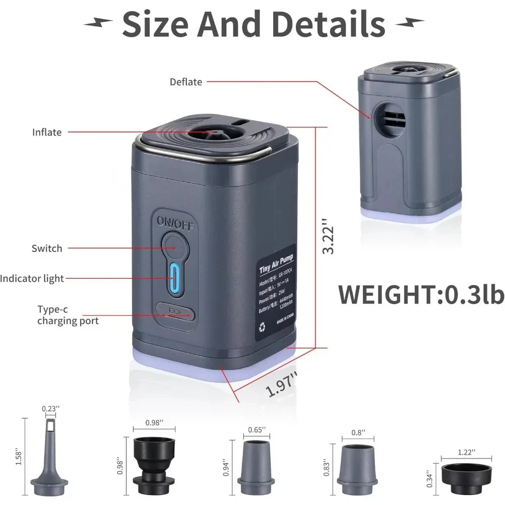 Portable Mini Air Pump – Fast Inflator for Pool Floats & Kayaks