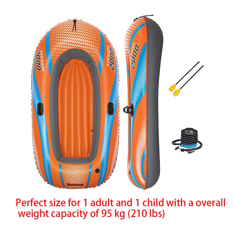 Person Heavy Duty Inflatable Kayak - Long Lasting PVC Rafting Adventure Boat for Thrilling