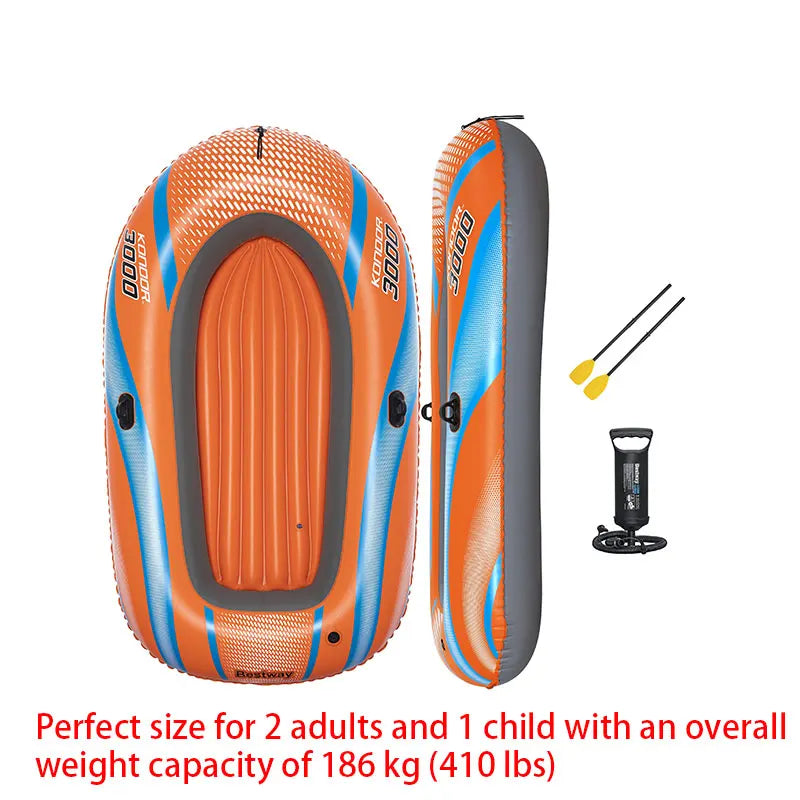 Person Heavy Duty Inflatable Kayak - Long Lasting PVC Rafting Adventure Boat for Thrilling