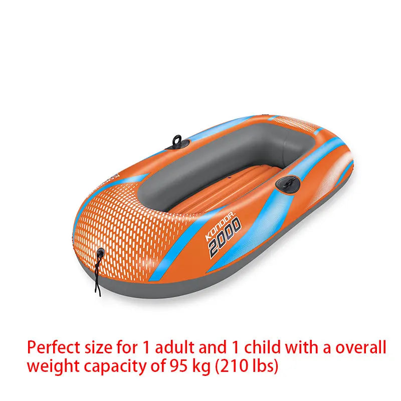 Person Heavy Duty Inflatable Kayak - Long Lasting PVC Rafting Adventure Boat for Thrilling