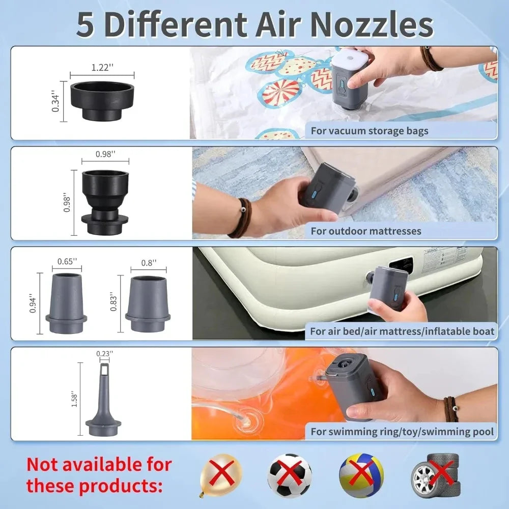 Portable Mini Air Pump – Fast Inflator for Pool Floats & Kayaks